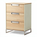Wooden storage cabinet with three drawers and metal frame 40 x 30 x 75cm