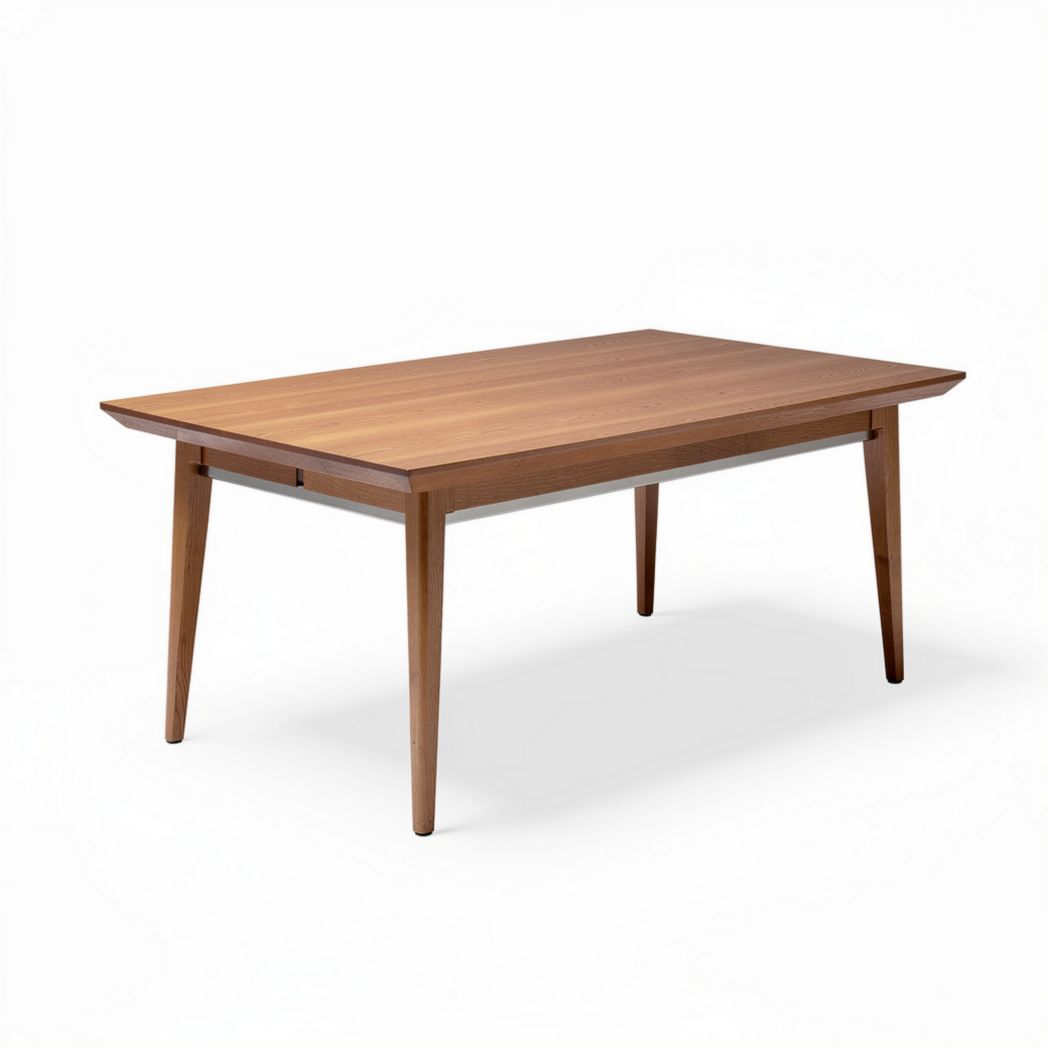 Wooden dining table 140 x 80 x 75cm with modern design and tapered legs