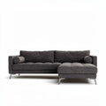 Fabric sectional sofa with left chaise lounge in dark gray 200 x 90 x 85cm