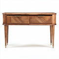 Wooden console table with geometric drawer design in walnut finish 120 x 50 x 75cm