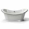 Freestanding white acrylic bathtub with chrome overflow and modern design 150 x 75 x 60cm